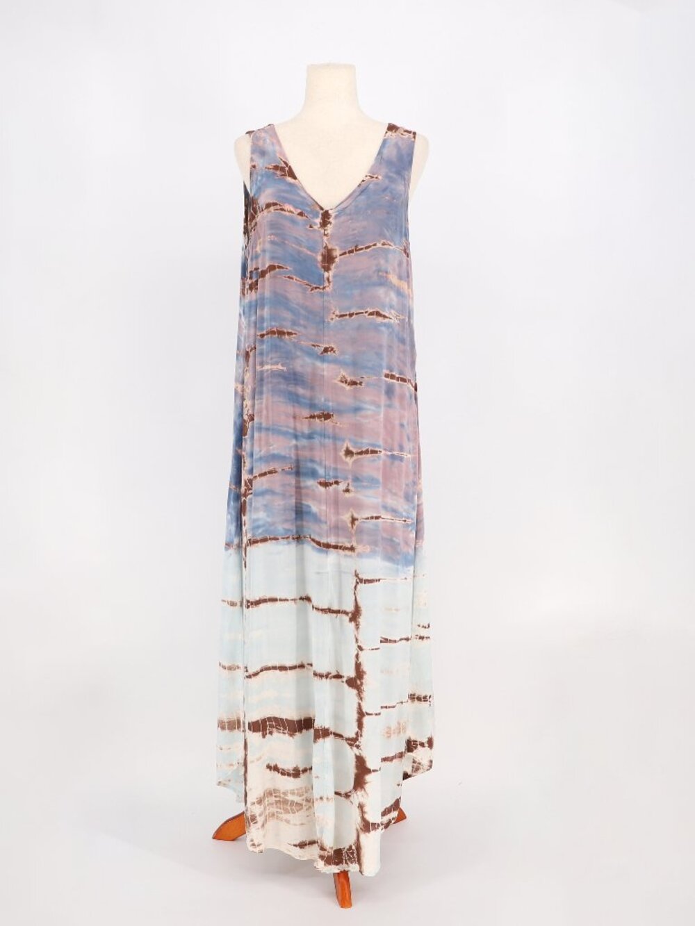 XCVI Lightweight Tie Dye V-Neck Maxi Dress Size M